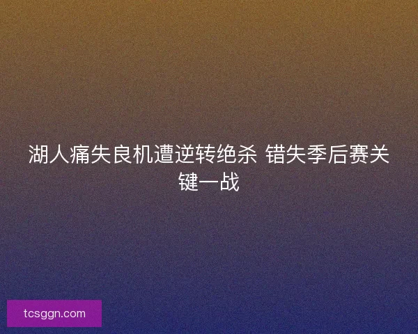 湖人痛失良机遭逆转绝杀 错失季后赛关键一战