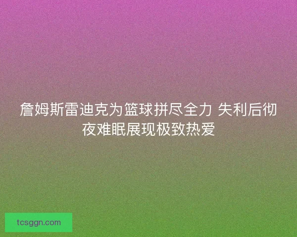 詹姆斯雷迪克为篮球拼尽全力 失利后彻夜难眠展现极致热爱