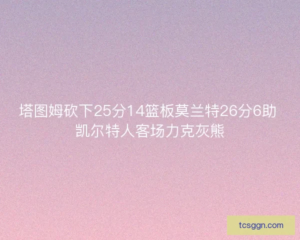塔图姆砍下25分14篮板莫兰特26分6助 凯尔特人客场力克灰熊