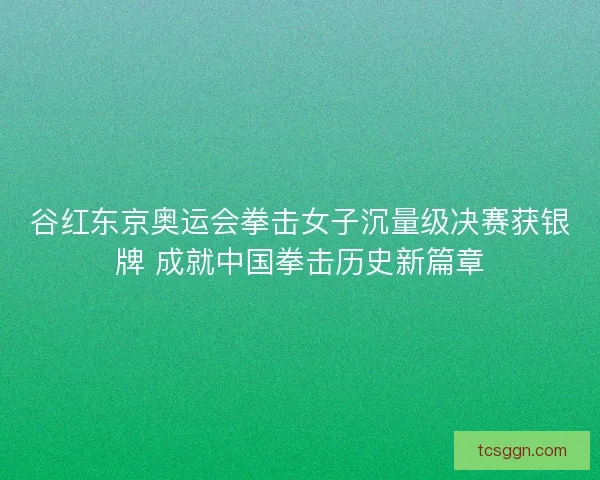 谷红东京奥运会拳击女子沉量级决赛获银牌 成就中国拳击历史新篇章