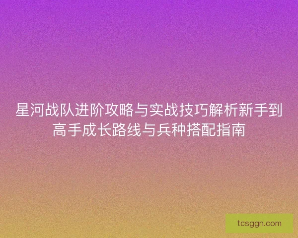星河战队进阶攻略与实战技巧解析新手到高手成长路线与兵种搭配指南