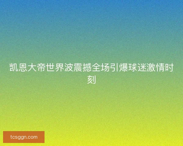 凯恩大帝世界波震撼全场引爆球迷激情时刻 凯恩大帝世界波震撼全场引爆球迷激情时刻